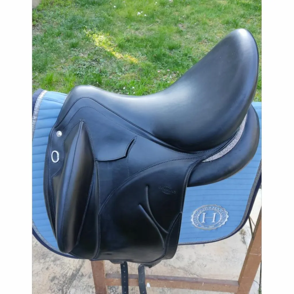 Selle de dressage noire makila lab E de 2022, avec une bande Swarovski*Devoucoux Clearance