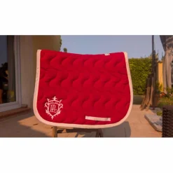 tapis cheval Pénélope rouge blanc coup mixte*Penelope Leprevost New