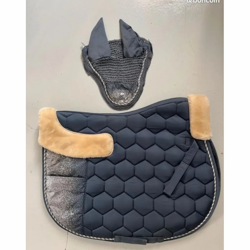 Felix Bhuler Ensemble Tapis + Bonnet>Tapis de selle et bonnet Felix Bühler bleu ciel "Glitter explosion" taille cob