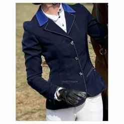 Penelope Leprevost Vestes De Concours>Veste de concours Pénélope Bleu marine col bleu roi T34